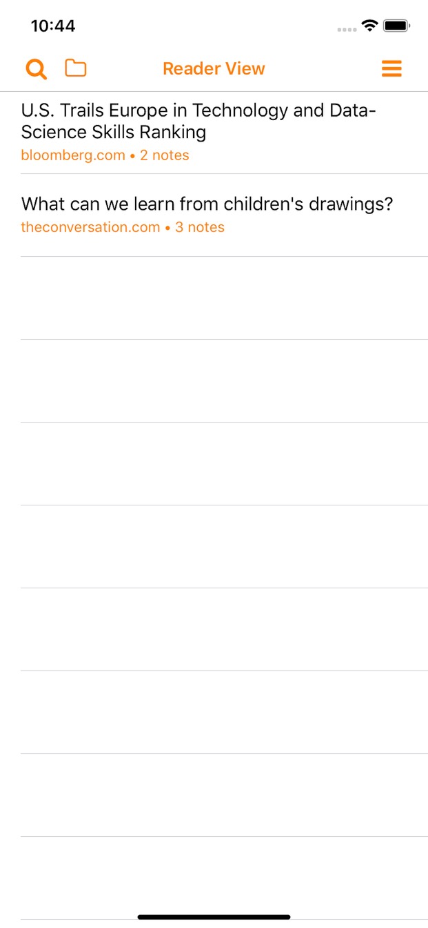 ReaderView saved items screenshot