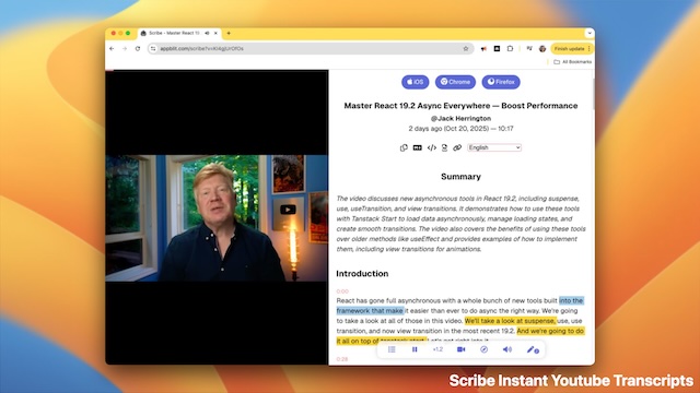 Scribe - Instant YouTube Transcripts