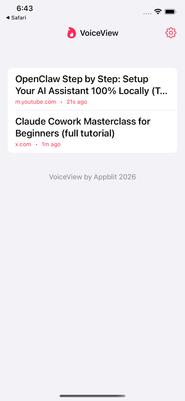 VoiceView article list screenshot